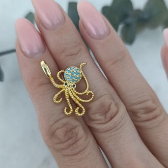 14K Renkte Xuping Ahtapot Kolye Ucu