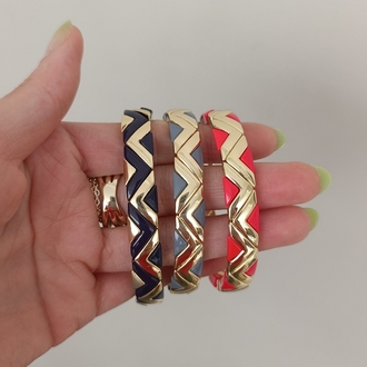 14K Renkte Seramik Kaplama Lacivert &Gold Lastikli Bileklik