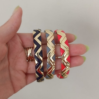 14K Renkte Gri &Gold Seramik Kaplama Lastikli Bileklik
