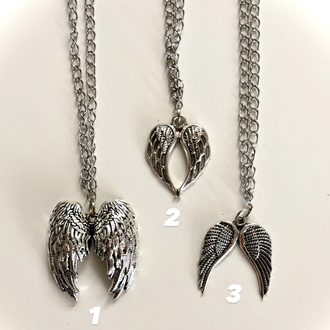 Angel wing çelik zincir kolye