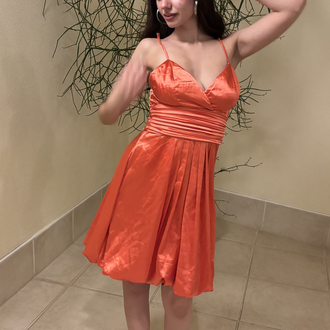 Satin bubble hem dress