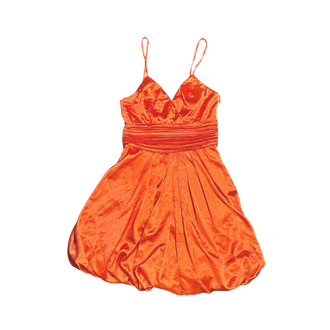 Satin bubble hem dress