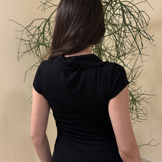 Ruffle Placket Polo Top
