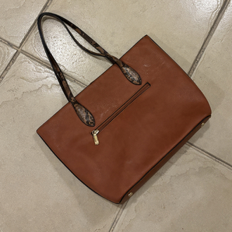 Snakeskin Handle Shoulder Bag
