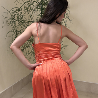 Satin bubble hem dress