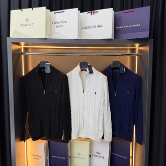 Polo Ralph Lauren Premium Triko Tam Fermuarlı Hırka