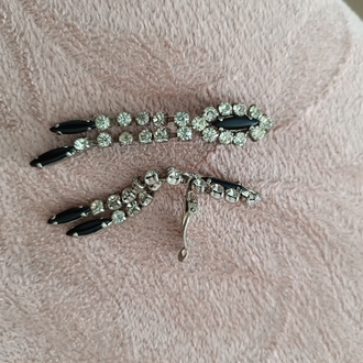 Klips Su Yolu Taşlı 1980 Yılı Vintage Küpe