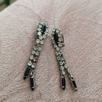 Klips Su Yolu Taşlı 1980 Yılı Vintage Küpe