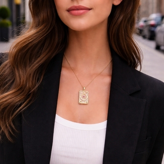 Tarot Gold Çelik Kolye 