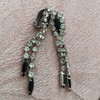 Klips Su Yolu Taşlı 1980 Yılı Vintage Küpe