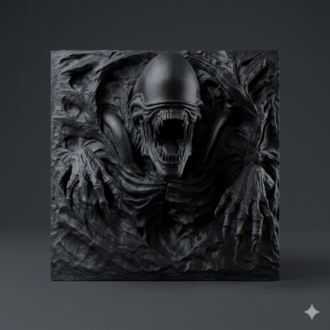  3D - Back Panel (Xenomorph) 10X10