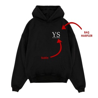Kişiye özel Baş harfli Tasarım Baskılı Oversize sweatshirt