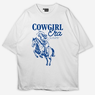 Cowgirl era Baskılı Oversize T-shirt