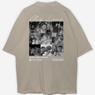 Kişiye özel Mylove Tasarım Baskılı Oversize T-shirt