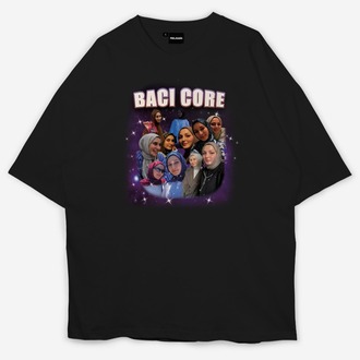 Kişiye özel Bacıcore Özel Tasarım Baskılı Oversize T-shirt 