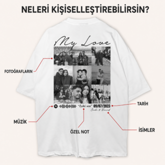 My Love Kişiye Özel Fotoğraflı Tişört