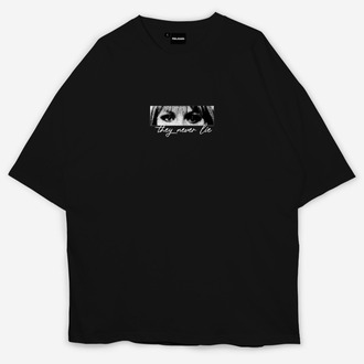 Montana2 Baskılı Oversize Siyah T-shirt