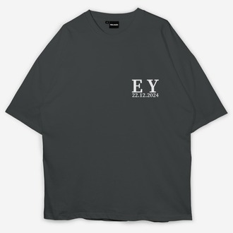 Kişiye özel Baş harfli Özel Tasarım Baskılı Oversize T-shirt 