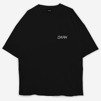 Dark Baskılı Oversize Siyah T-shirt