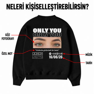 Kişiye özel tasarım baskılı kapşonsuz oversize sweatshirt