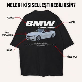 Kişiye özel Araç Tasarım Baskılı Oversize T-shirt 
