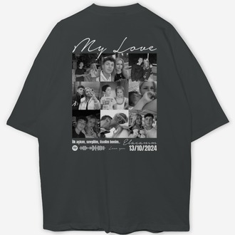 Kişiye özel Mylove Tasarım Baskılı Oversize T-shirt