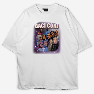Kişiye özel Bacıcore Özel Tasarım Baskılı Oversize T-shirt 