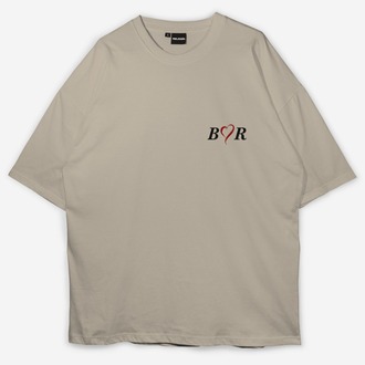 Kişiye özel Kalpli Baş harf Tasarım Baskılı Oversize T-shirt 