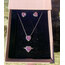 Pembe kalp taşlı set