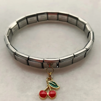 Italyan Charm Kirazlı Bileklik