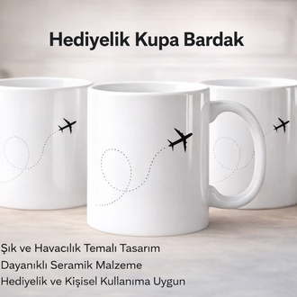 Uçak Tasarımlı Seramik Kupa Bardak