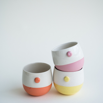 Stoneware İki Renk Kahve Fincanı Seti