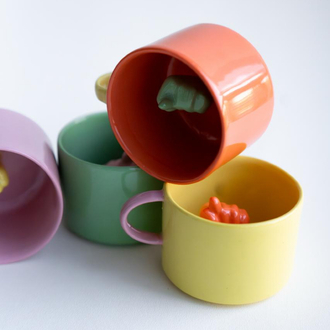 Stoneware Renkli Nah Fincan