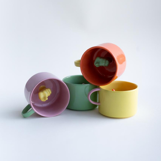 Stoneware Renkli Nah Fincan
