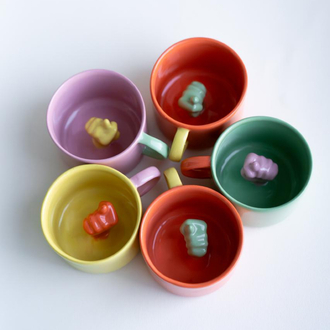 Stoneware Renkli Nah Fincan