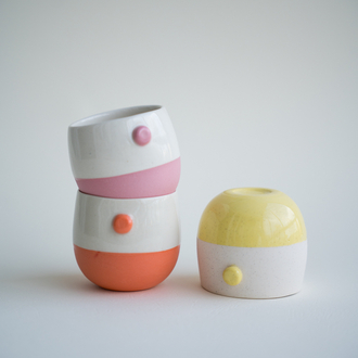 Stoneware İki Renk Kahve Fincanı Seti