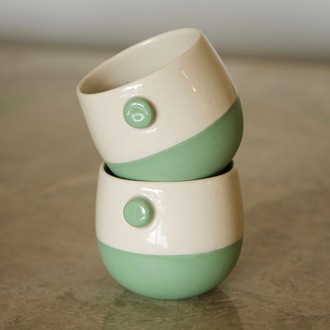 Stoneware İki Renk Kahve Fincanı