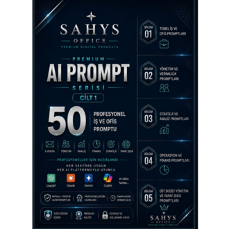 SAHYS Office | Premium AI Prompt Serisi Cilt 1 | 50 Profesyonel İş ve Ofis Promptu