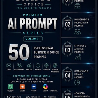 SAHYS Office Premium AI Prompts Series – Volume 1 | 50 Professional Business & Office Prompts