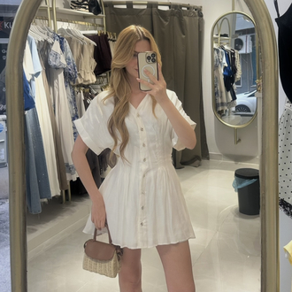 Beyaz Tencel Elbise