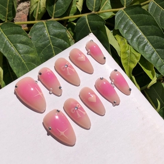 kalıcı oje taşlı ombre nail set