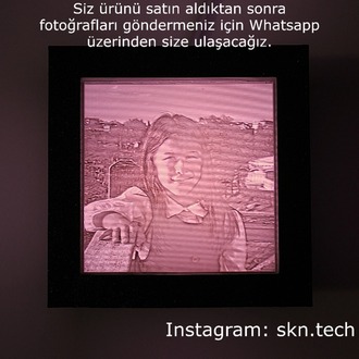 Kişiye Özel Fotoğraf Baskılı Masa Lambası (Kumandayla renk değiştirilebilen model)