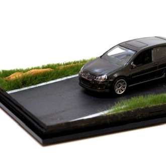 1/43-1/64 Ölçek Diecast Kır yolu Diorama Zemin ve Case