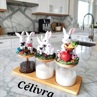 Tavşan kapaklı Baharatlık Set