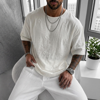 Oversize Nakışlı Keten
