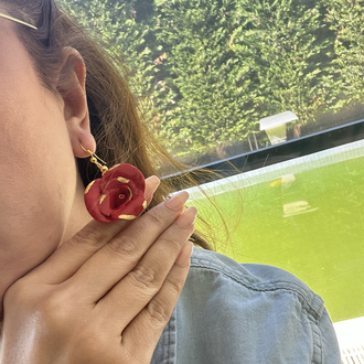 Rose serisi( rose touch) - ateş narı küpe