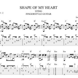 Sting - Shape Of My Heart Fingerstyle Gitar Tab/Nota