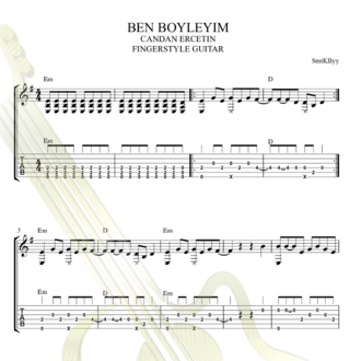Candan Erçetin - Ben Böyleyim Gingerstyle Gitar Tab / Nota