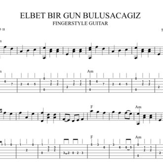 Elbet Birgün Buluşacağız Fingerstyle Guitar Tab/ Nota
