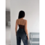 Dantel Detaylı Derin Dekolte Body Şık Kolsuz Yazlık Bodysuit - Kahvrenegi
